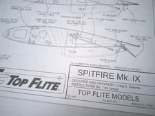 Top Flite Spitfire MkIX Gold Edition 60 Size Plans/Manual/Decals SPF6D01R OEM