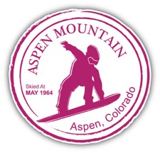 Aspen Mountain Colorado Retro Ski Resort Stamp Car Bumper Sticker - 3'' or 5''