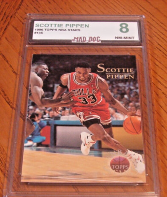 SCOTTIE PIPPEN****1996 TOPPS NBA STARS---#136--MINT 8***BULLS