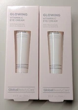 2 x Global Beauty Care Glowing Vitamin C EYE CREAM w/Niacinamide AHA's Vitamin E