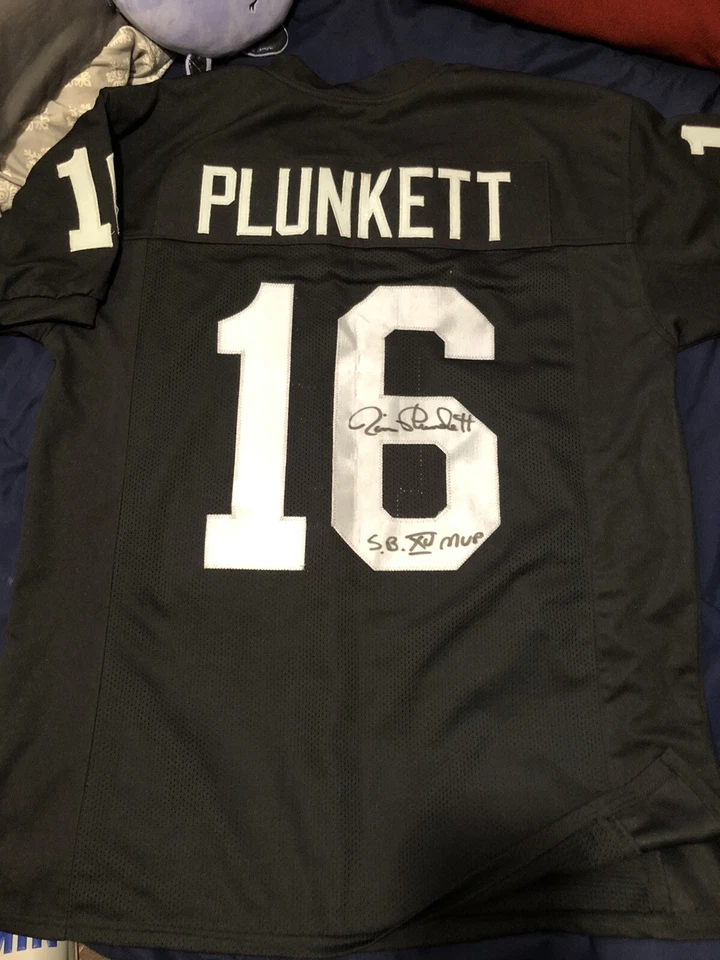 Jim Plunkett Oakland Signed Gray Football Jersey SB XV MVP Inscribed JSA - Image 3 of 4