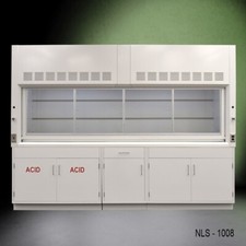 10' Laboratory Fume Hood w/ ACID & General Storage Cabinets /  E2-779