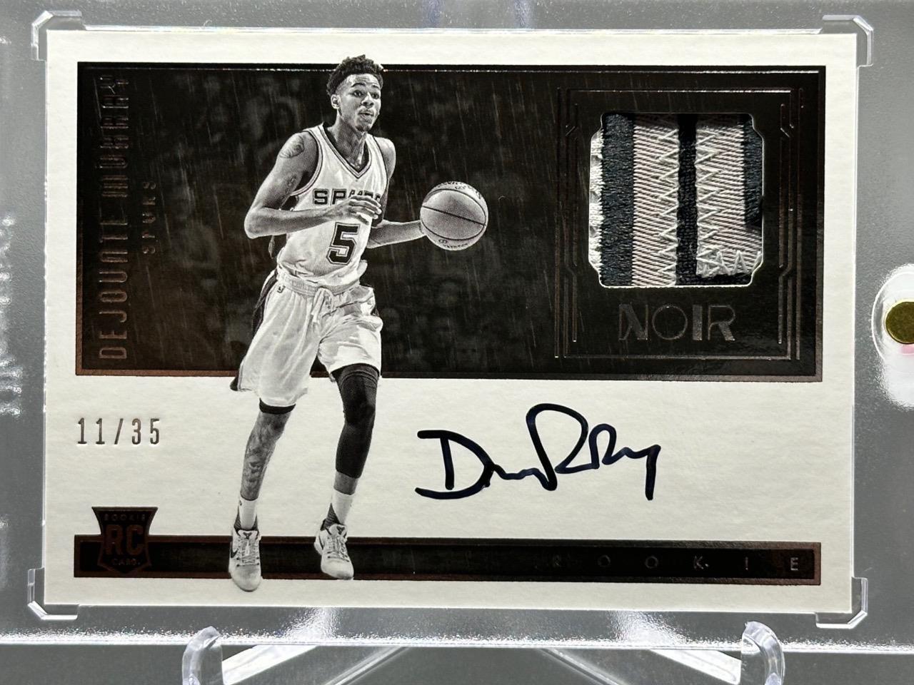2016-17 Panini Noir Dejounte Murray RC Rookie Patch Auto Black & White RPA #/35