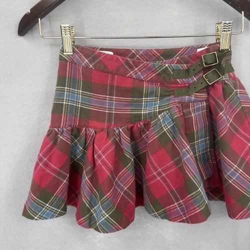 Polo Ralph Lauren Skirt Kids Girls 6X Tartan Plaid Pink Buckle Strap Preppy y2k - Picture 3 of 12