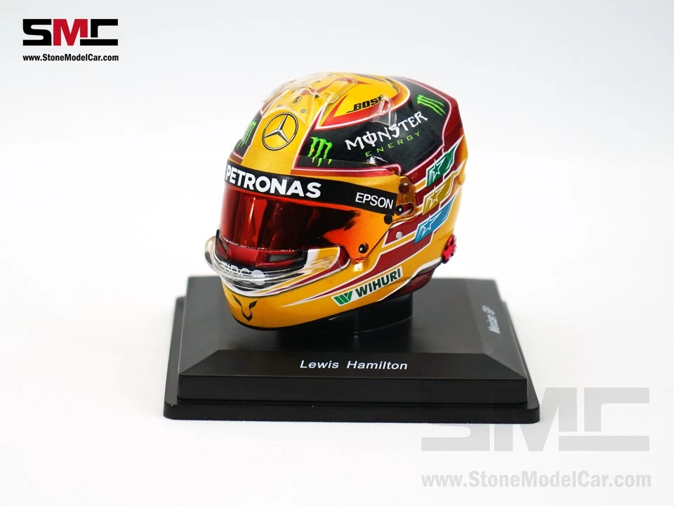Mercedes AMG F1 W08 #44 Lewis Hamilton Mexico GP 2017 4x WDC 1:5 Spark Helmet - Image 3 of 4