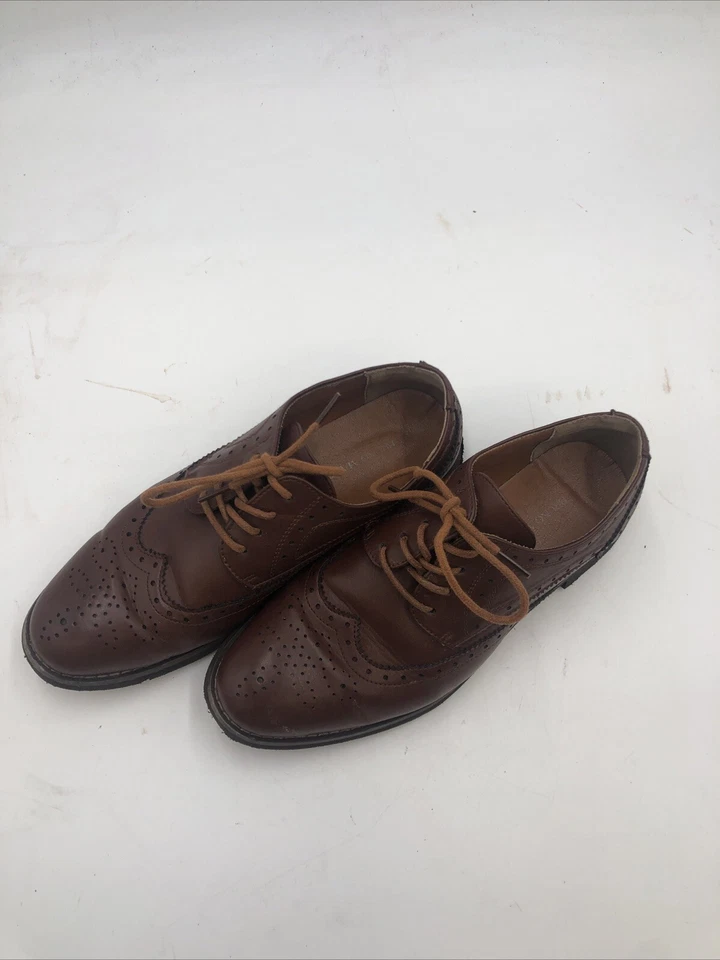 Zapatos informales de imitación de cuero con cordones punta redonda para mujer, usados, Bruno Marc, talla US 8 Foto 2 de 4