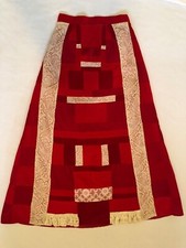 Vintage Velour Maxi Skirt 70s Handmade Patchwork Retro Christmas Holiday Costume