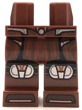 Lego New Reddish Brown Minifig Hips Legs Black and Silver Knee Pads Straps Pants