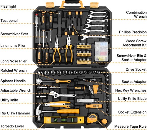 DEKOPRO 208 Piece Tool Set,General Household Hand Tool Kit - Picture 3 of 8