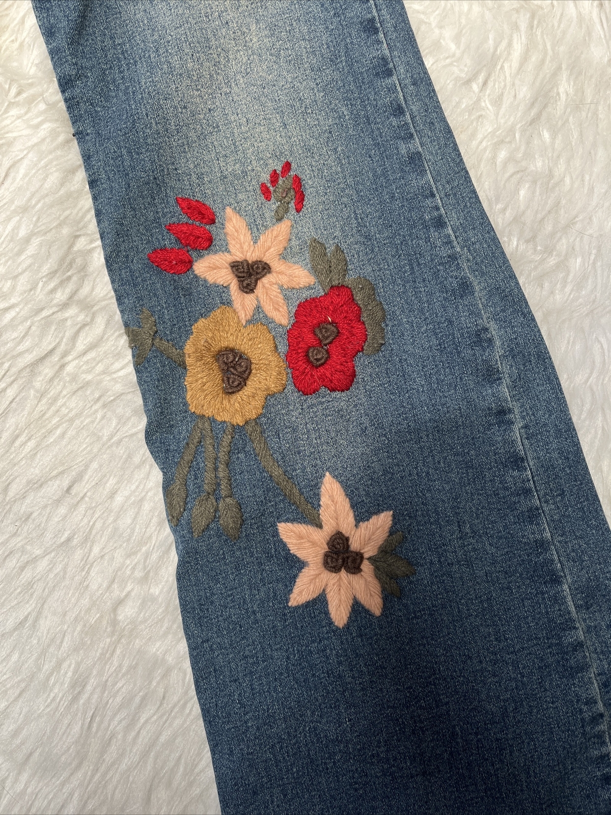 Vintage Y2K Bell Bottom Flared Patchwork Floral F… - image 4