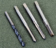 6-48 Drill & Tap, 4 piece set for rifle scope mounting. CARBIDE Drill, HSS TAP.