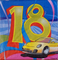 Servietten Geburtstag FüHrerschein 18 Bunt Pfiffig 25X25 Cm 20 Stk Neu