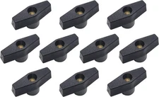 Taytools 774069 Lot 10 Each 5/16-18 Female Thread T Knobs 2 inch 1/4, Black 