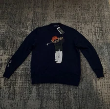 Polo Ralph Lauren blue knitted Polo Golf bear  Medium in stock With Tags RARE