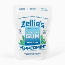 100% Xylitol Sugar Free Chewing Gum (Peppermint, 240 Count Zellie'S 