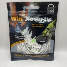 Lock Laces  Elastic No Tie Shoelaces One Size Fits All White NEW