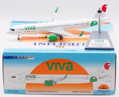 1:200 Inflight Viva Aerobus Airbus A321neo Diecast Collectible Plane Model