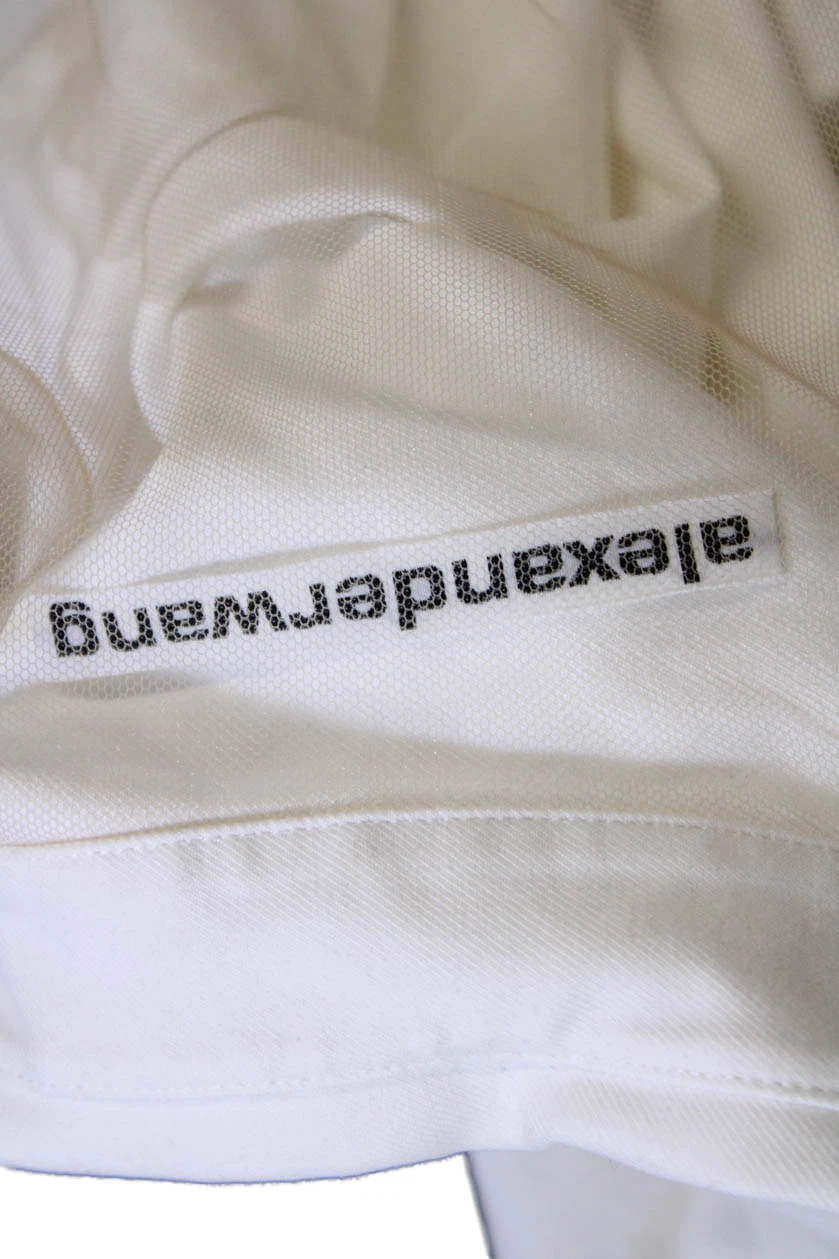 Alexander Wang mini abito donna con bottoni davanti manica 3 4 e colletto bianco taglia 0