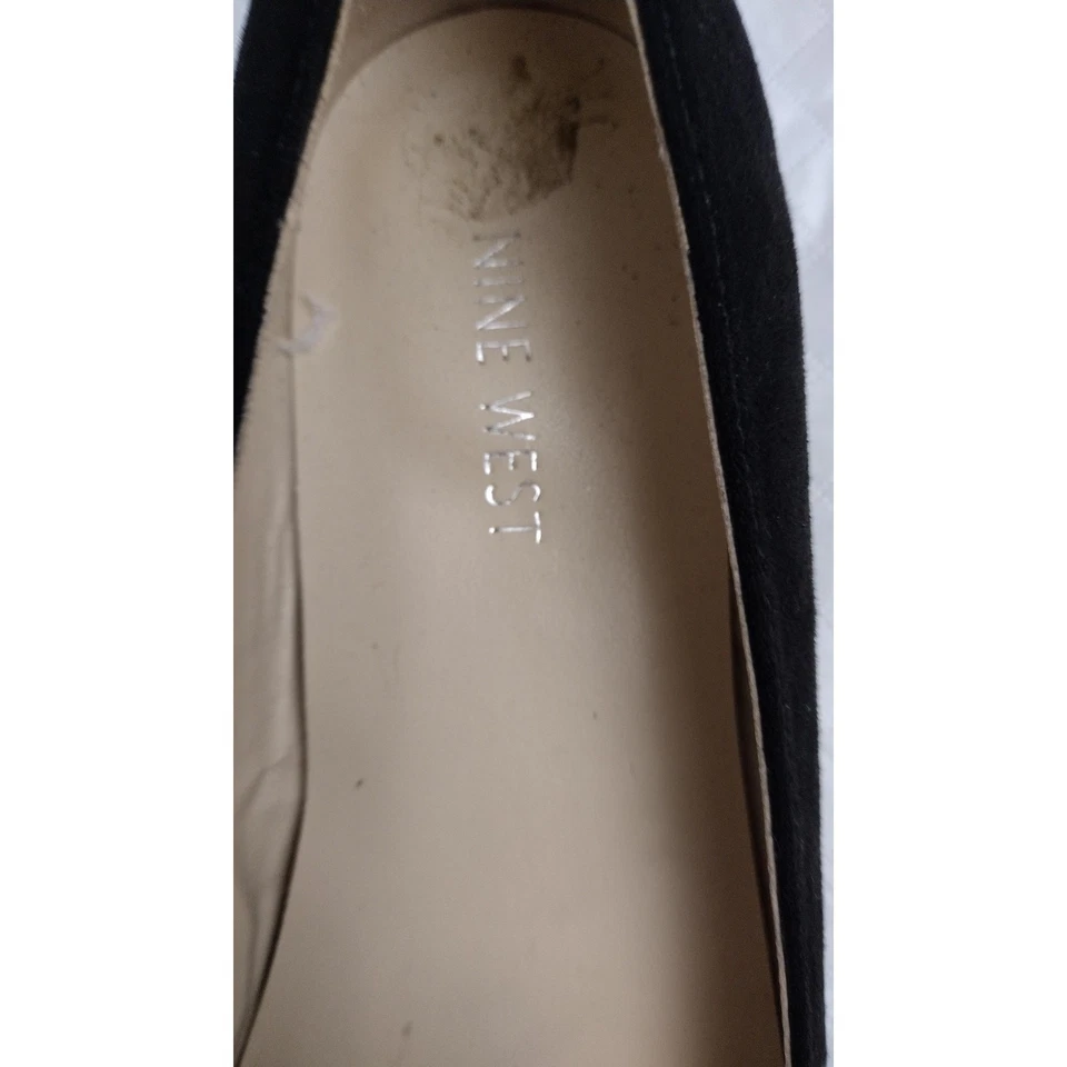 Nine West Shoes Womens Size 9M Black Suede Pointed Toe Embellished Flats Formal - Image 3 of 4