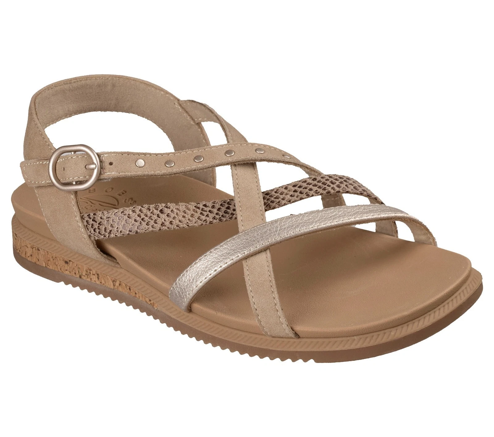 Skechers Desert Kiss Low Seaside Sling Womens Taupe Ankle Strap Sandals