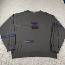 Saks Fifth Avenue Men  s Wool Acrylic Dark Grey Pullover V-Neck Sweater XL