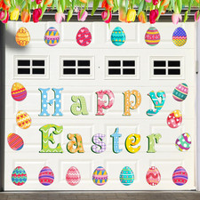 30 Pcs Happy Easter Garage Door Magnets Car Easter Decals Colorful Garage Door M