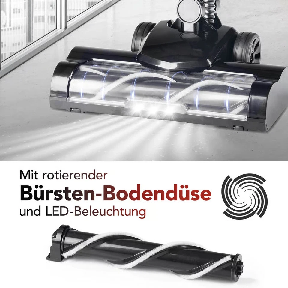 CLEANmaxx Akku Boden Staubsauger kabellos Zyklon Hand Sauger beutellos HEPA - Bild 2 von 4