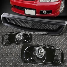 Clear Lens Driving Fog Lightswitchtype-r Grille For 99-00 Honda Civic 2dr4dr