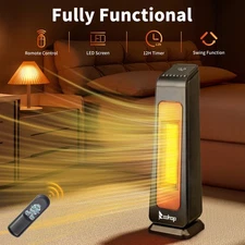 23" Space Heater 1500W Electric Tower Heater w/ Remote Control Timer 3 Modes