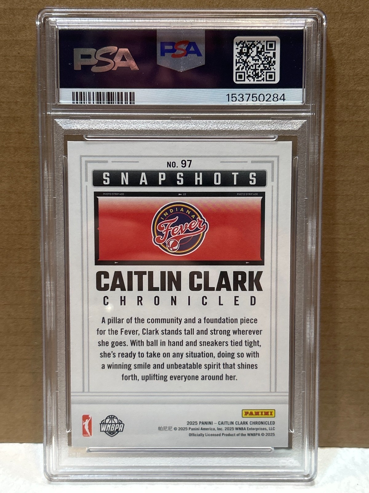 2025 PANINI Caitlin Clark CHRONICLED #97 CAITLIN CLARK PSA 9 view 3