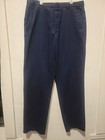 Lands' End Mens Dress Pants Size 34x32 Navy Blue Wool Flat Front Traditional Fit — photo 1