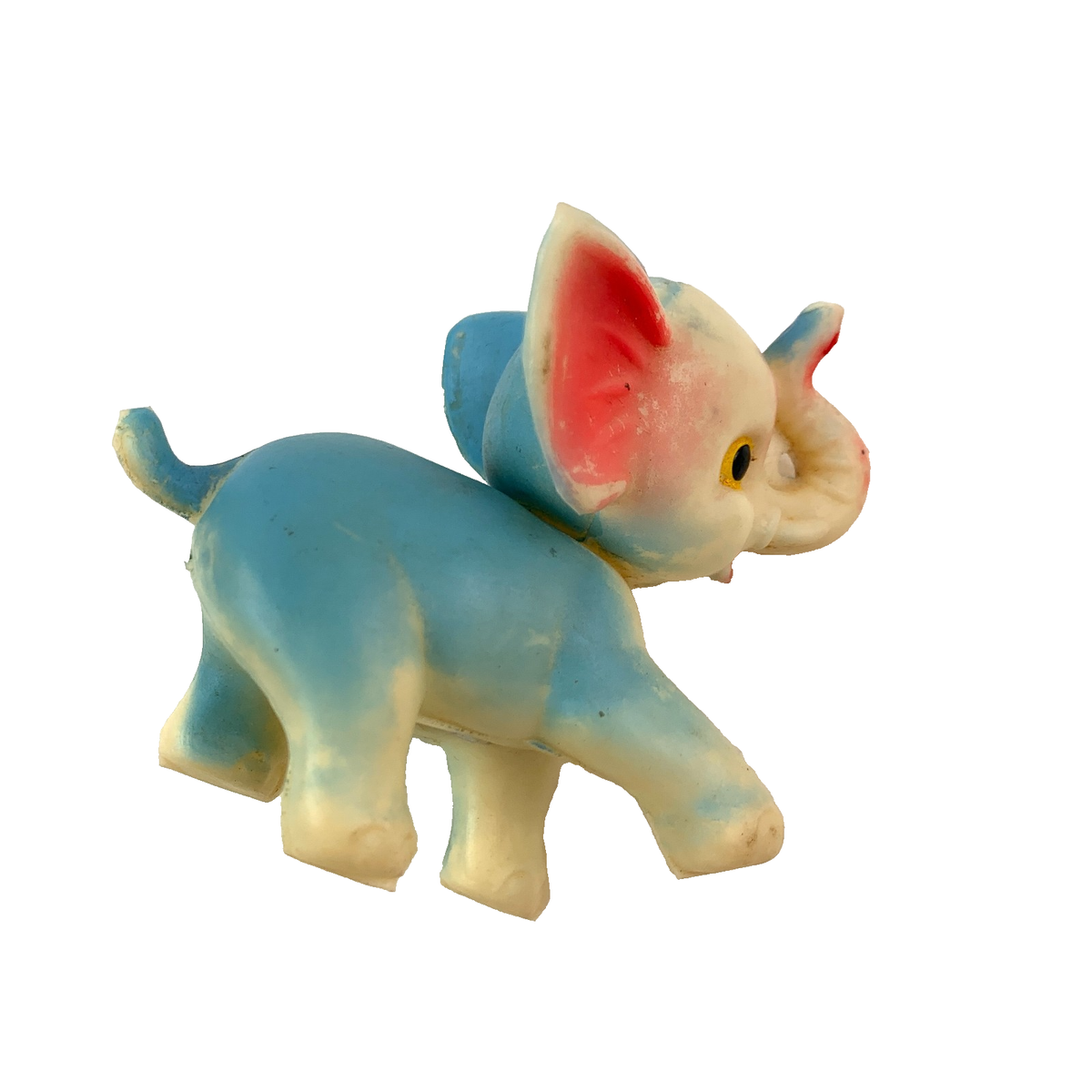 Vintage 1960s Made in Japan Tiny Elephant Trunk Up Rubber Squeak