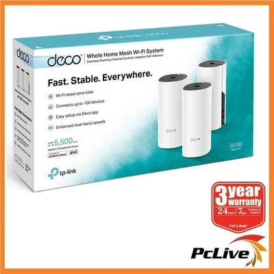 TP-Link Deco M4 3 Pack AC1200 Wireless Dual Band Router WIFI Mesh Range Extender - image 1 of 4