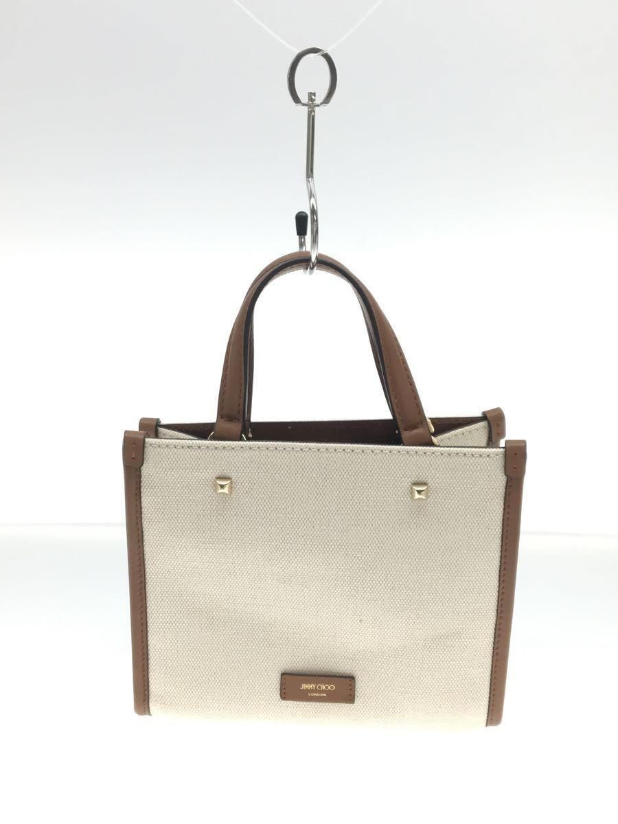 JIMMY CHOO tote bag VARENNE TOTEBAG S 2way canvas Cream
