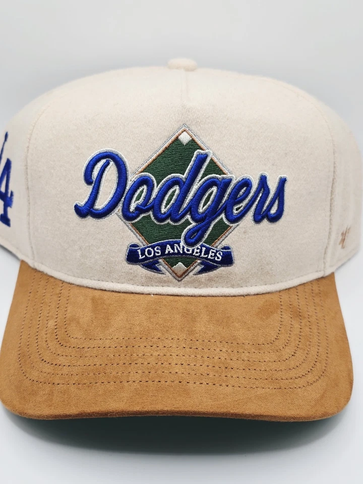 Los Angeles Dodgers '47 Marca Diamante Enganche Snapback Sombrero Gamuza Ala Verde UV Foto 4 de 4