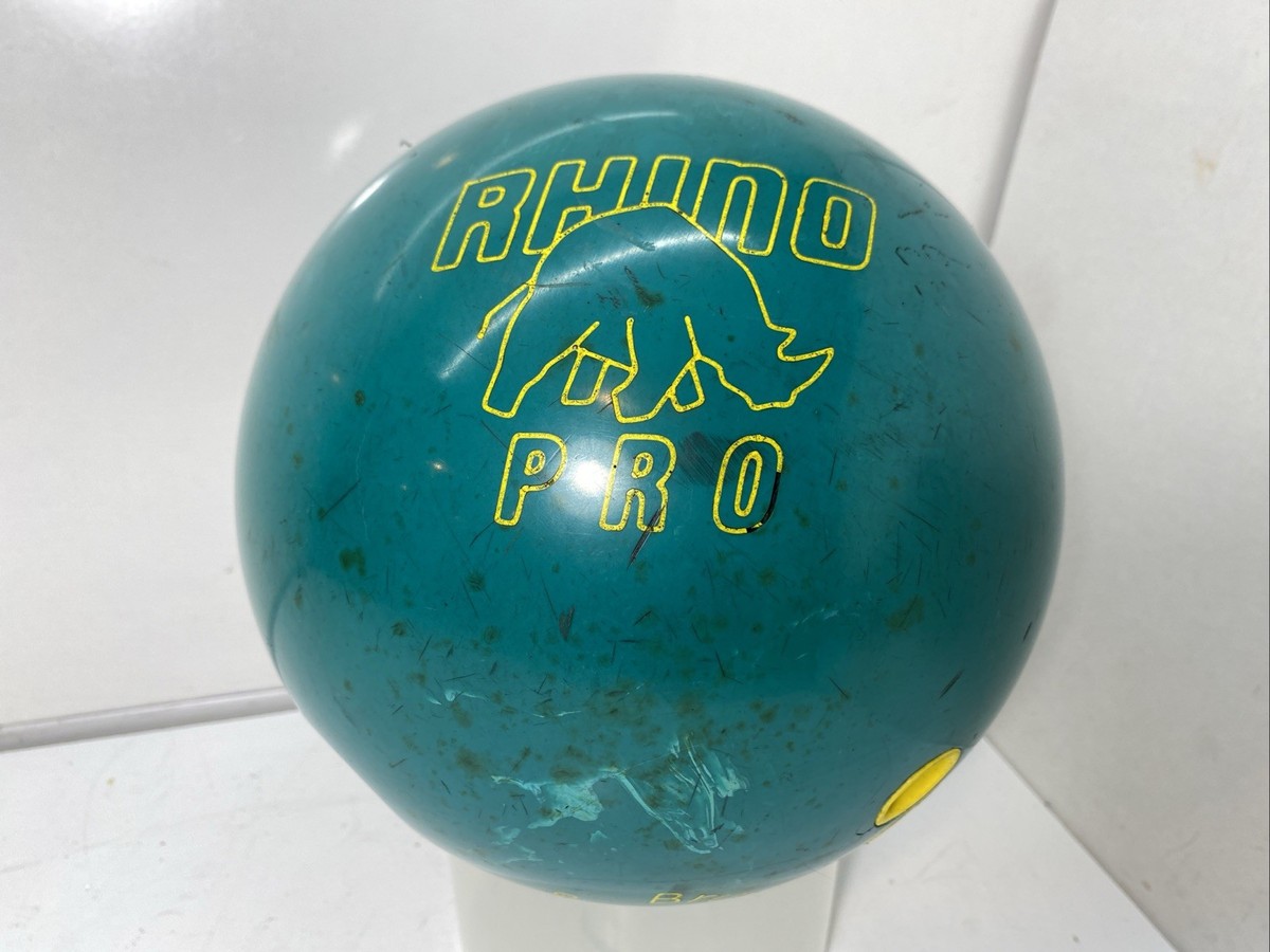 Brunswick Original 90s Teal Rhino Pro Bowling Ball 16 lb Drilled