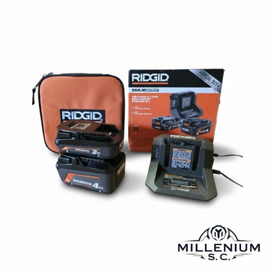#ad #ad RIDGID 18V MAX Output Starter Kit W 2.0Ah amp; 4.0Ah Batteries Charger amp; Bag $115.00