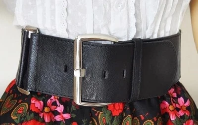 ELOMODA Damen Taillengürtel Stretchgürtel Breiter Hüftgürtel Gürtel 70-95 cm Schwarz