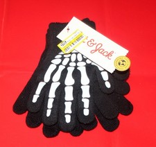 Cat Jack Boys Knit Gloves 2-Pairs One Size Stretch Skeleton NWT