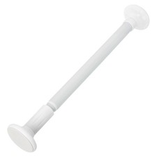 16-20 Inch White Telescopic Curtain Rods, Adjustable Stainless Steel Shower Rod