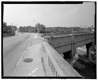 11. DECK, SIDEWALK, GUARD RAIL, POCAHONTAS ACCESS RAMP EXIT, LOOKING NORTH -