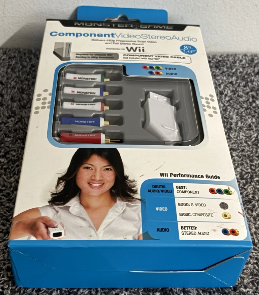 Monster: Component Cables Nintendo Wii/ U - A/V Stereo GameLink RARE NEW - Image 3 of 4