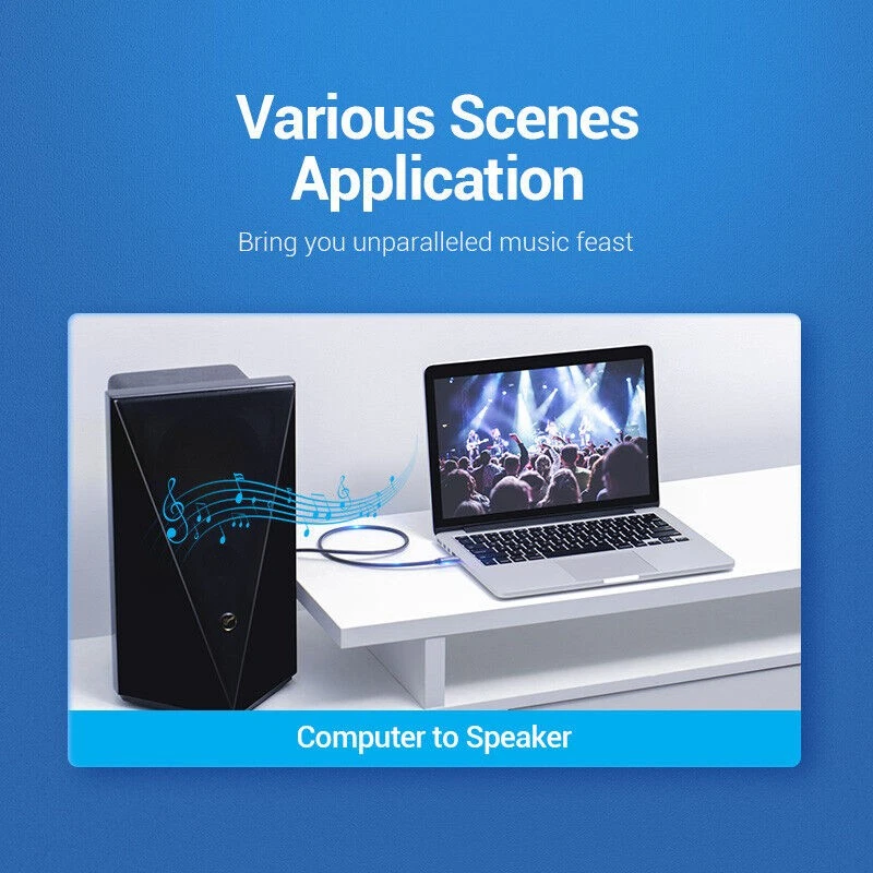 6.35mm 1/4 Male to 3.5mm 1/8 Male TRS Stereo Audio Cable for Speaker Guitar Amp - Image 4 of 4