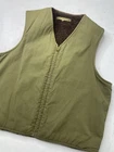 Vintage Mens Green WW2 Alpaca Lined Full Zip Military Vest Conmar Zipper 40s