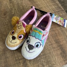 Paw Patrol Toddler Kids Fleece Slip-On Sneakers Shoes Girls Size 12 Skye Everest