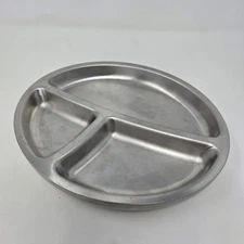 Avanchy Stainless Steel Oval Divided Plate 8.5 X 7.25 Inch Kid Snack Quality 
