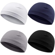 4 Pcs Cotton Skull Caps for Men Women Breathable Beanie Thin Sleep Hat Night ...