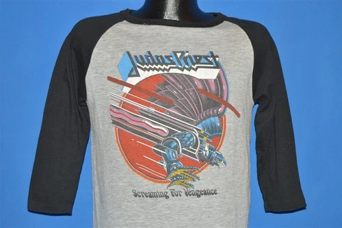 80s JUDAS PRIEST SCREAMING FOR VENGEANCE TOUR 82-83 3/4 1980s vintage concert t-shirt, vintage, single stitch, B+ condition