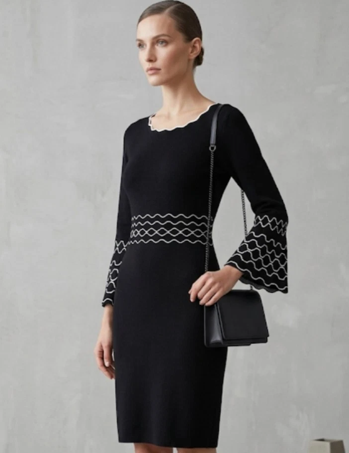 women's nina leonard crochet cold-shoulder swing dress Nina Leonard | Dresses | Nina Leonard Womens Crochet Cold Shoulder Swing Dress Size Small Nwt