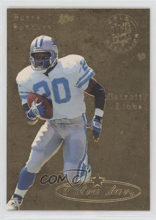 1995 Fleer Ultra Extra Stars Gold Medallion Barry Sanders #489 HOF 15t4